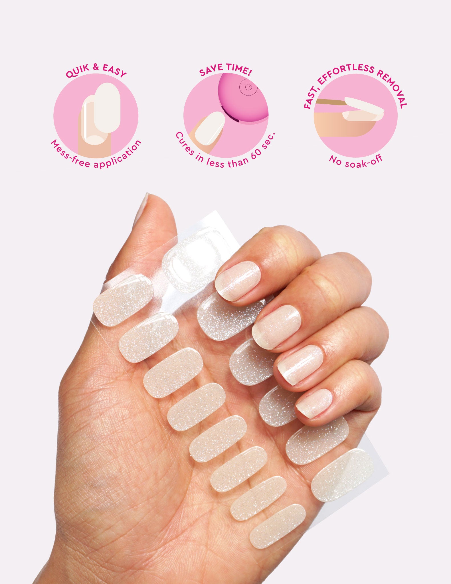 Gel Nail Strips - Frosting