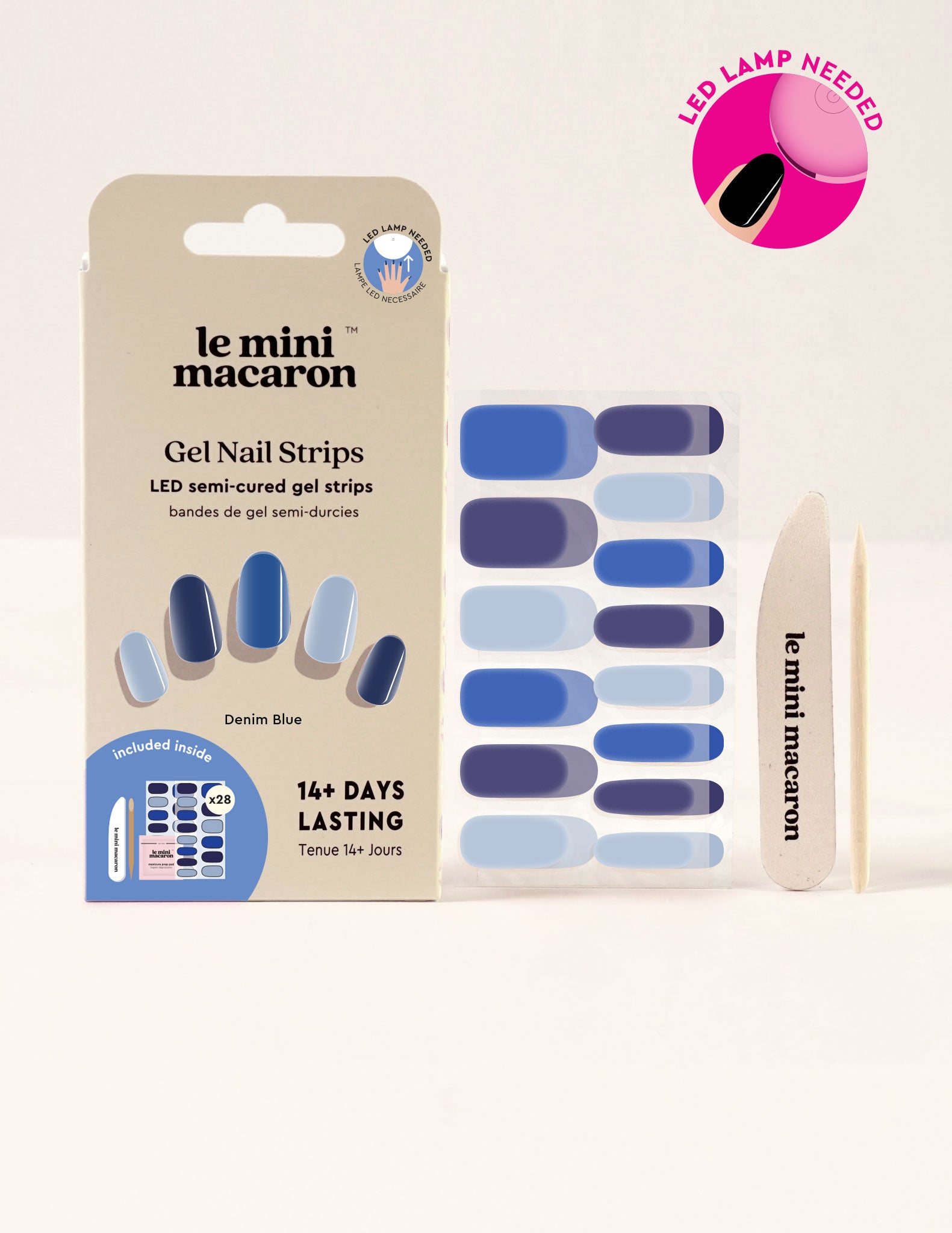 Gel Nail Strips - Denim Blue