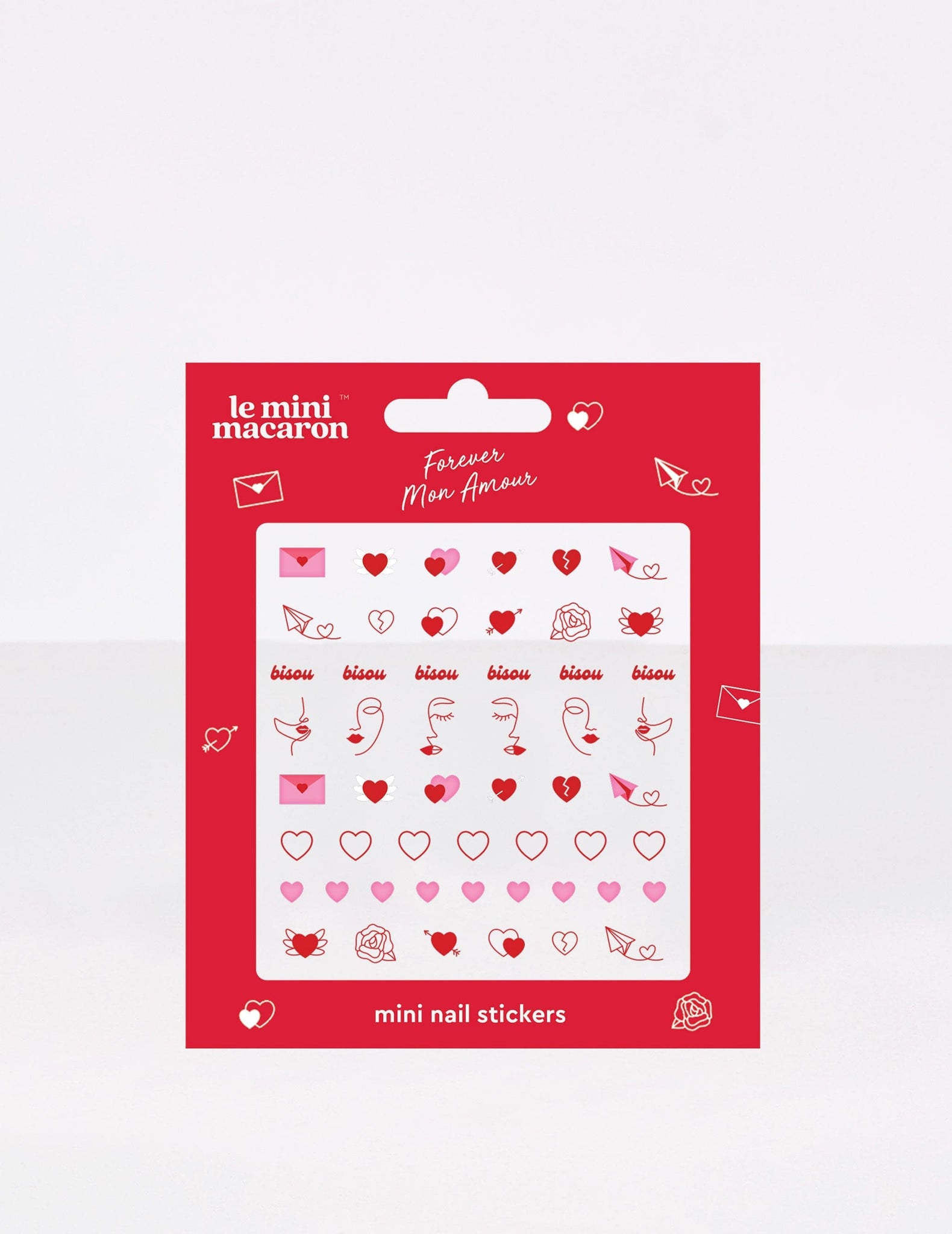 40 Piece Glitter Mini Heart Stickers